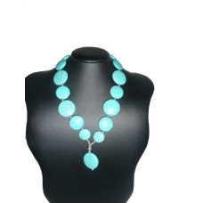 Turquoise Handmade Necklace "Plat-V"...ON SALE!